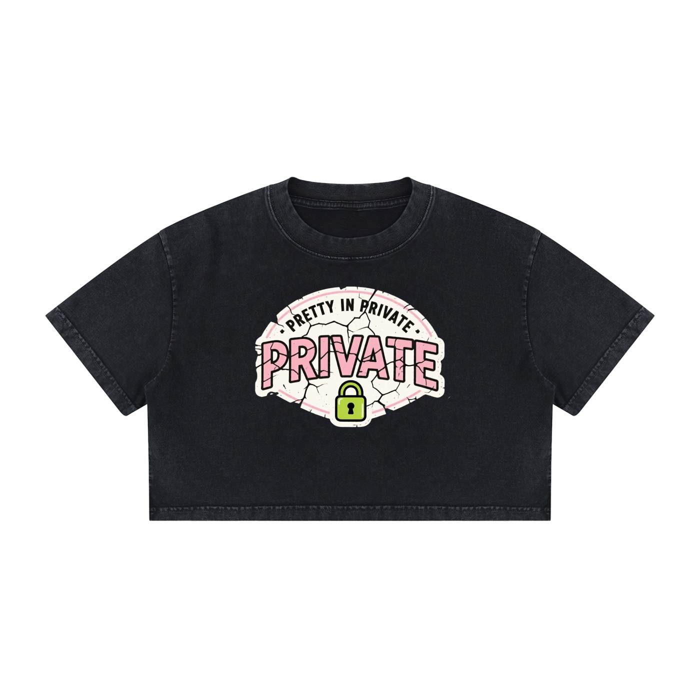 Women's Mineral Wash Cotton Crop T-Shirt