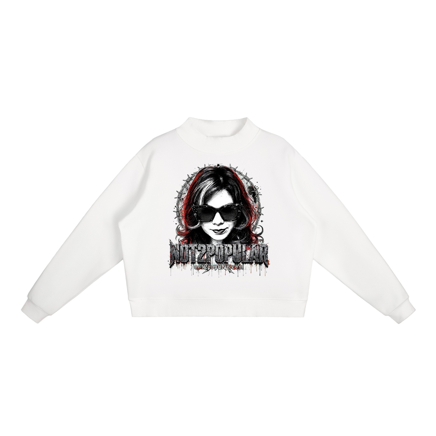 Essential Fleece Mock-Neck Crew Sweatshirt