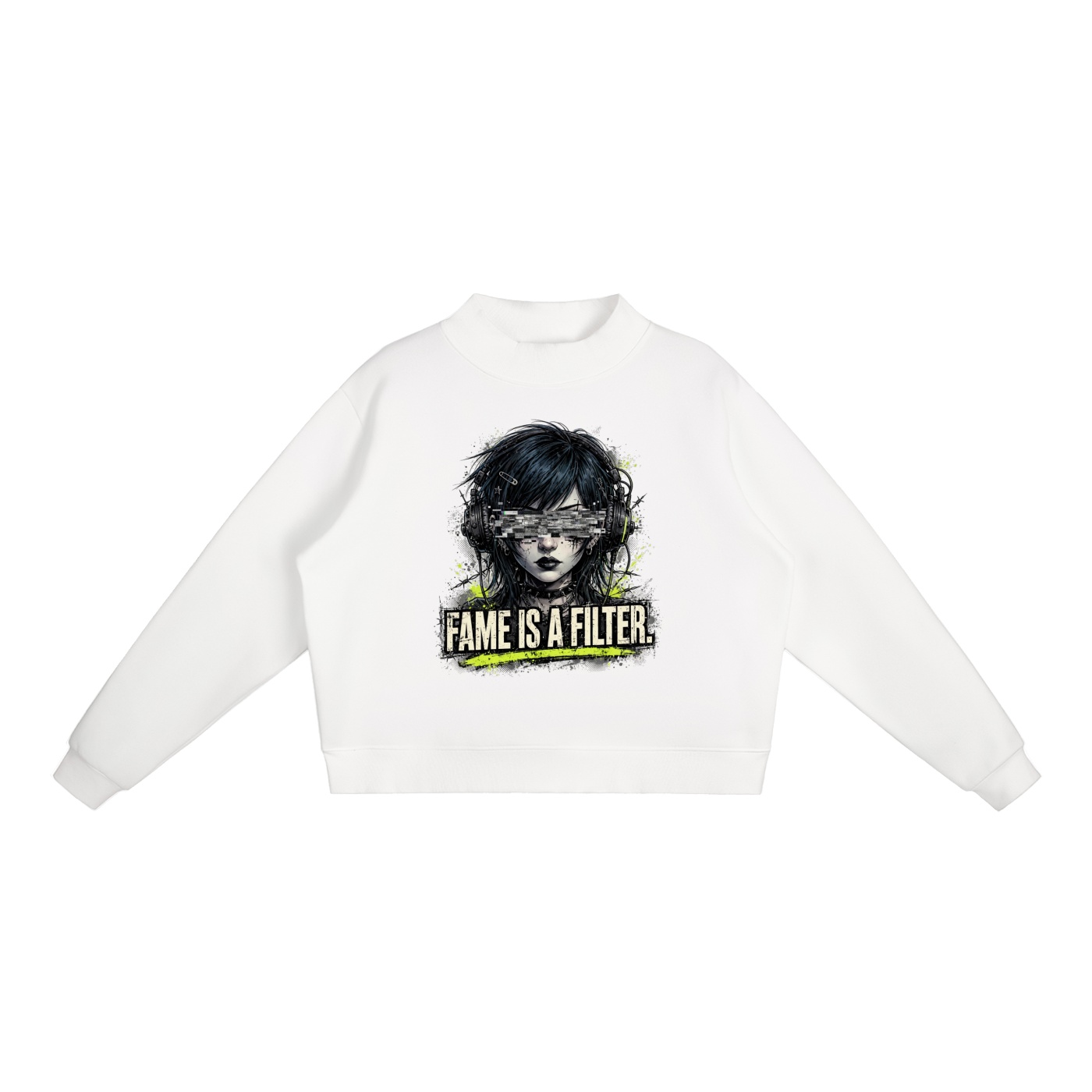 Essential Fleece Mock-Neck Crew Sweatshirt
